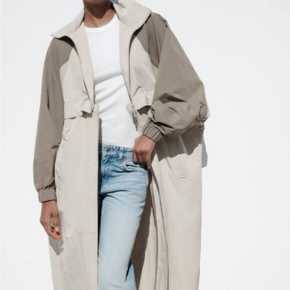 NWT Zara 2 in 1 Parachute Jacket convertible detachable Raincoat Sz XS-S - Picture 4 of 14